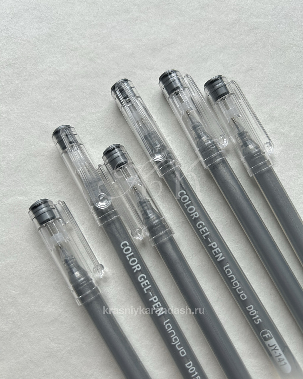 Набор гелевых ручек Languo 0,6 мм, 6 шт, серебро 606x758